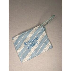 Vintage Wave Rider Surfing Beach Wallet Pouch Y2K Blue Tie Dye Clear Yin Yang